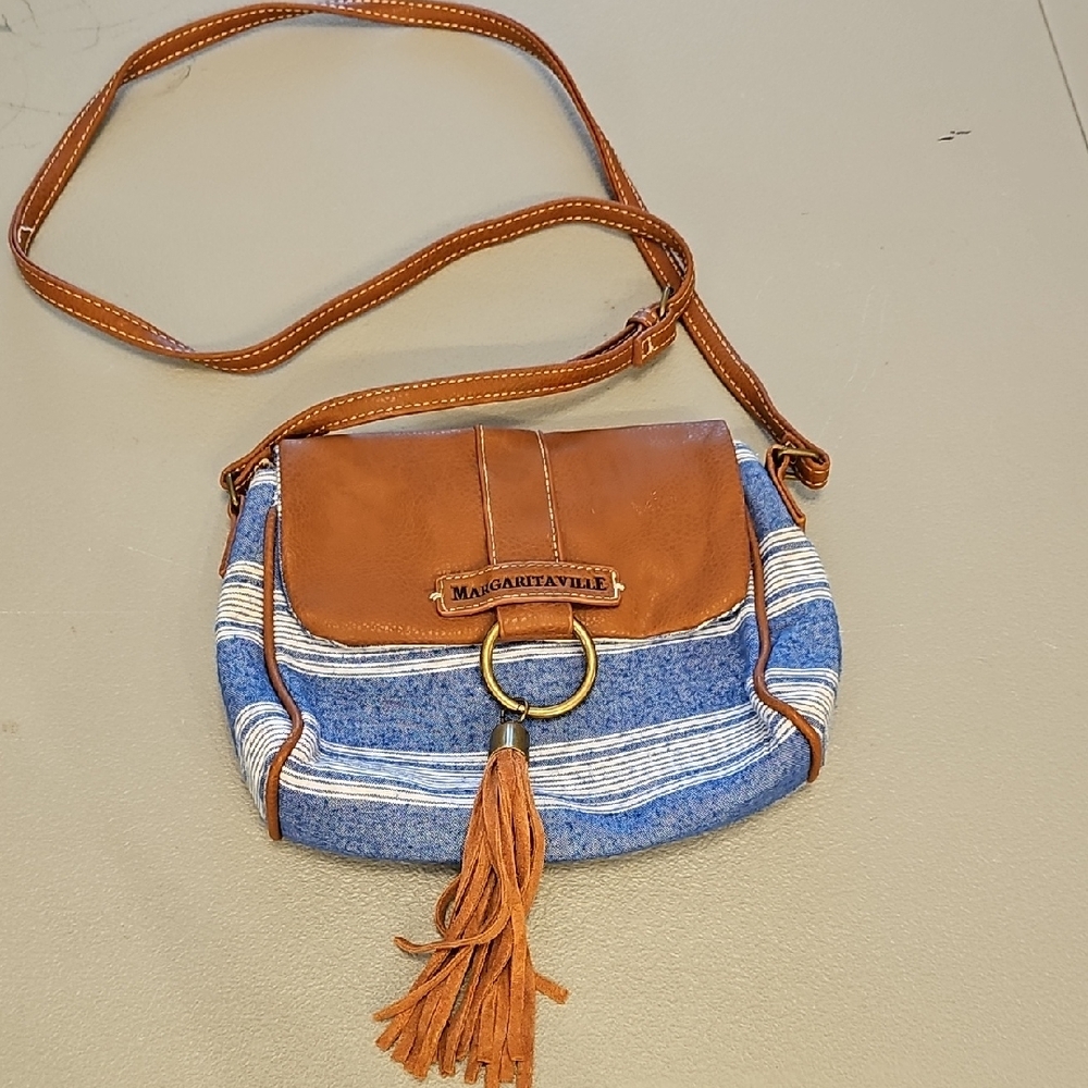 Margaritaville Tan and Blue Crossbody Bag